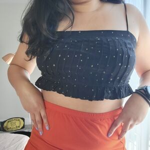 Black Starry Crop Top
